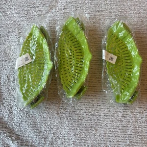 3 Nudelsieb Topfsieb Clip On Silikon Verstellbar Clip On Sieb Grün - Bild 1 von 9