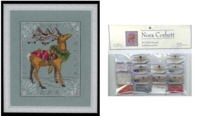 NORA CORBETT (MIRABALIA DESIGNER) Nora Corbett Mirabilia Cross Stitch PATTERN & EMBELLISHMENT Pack Donner NC114