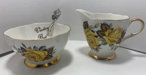 Canada Windsor Made in England Bone China Victoria B.C. Panna e Zucchero Set 3 Pezzi - Foto 1 di 9