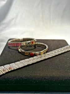 Lot of 4 Italian Charm Bracelets with a Total of 27 Charms - Picture 1 of 7