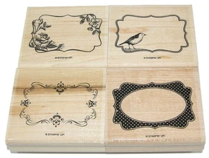 Stampin Up VIER RAHMEN Holzhalterung Gummistempel 4er Set - Bild 1 von 2