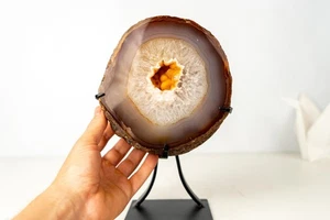 Lace Agate Geode with Natural Yellow Galaxy Druzy, 8 Lb. - Picture 1 of 10