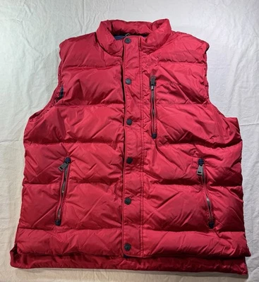 Orvis Mens Puffer Vest Red Size  Large Outdoor Hiking Duck Down Casual Full Zip  - Image 1 of 4