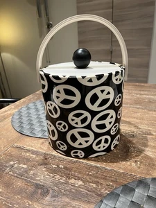 Vintage Mod Peace Schild Eiskübel - Mid Century Modern Wetlook Vinyl - sehr cool - Bild 1 von 8