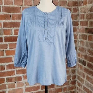Top Chambray Amour Vert Modal misto seta con maniche a 3/4 XS - Foto 1 di 7