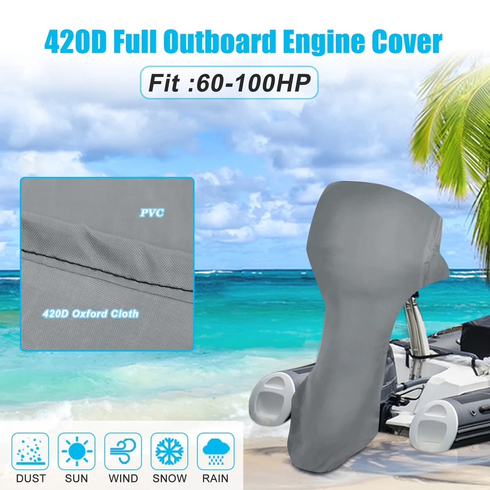 Motor Volle Außenborder Abdeckung Boot Motor für Auf 60-100 HP Grau - Bild 1 von 4