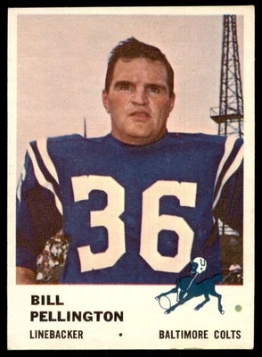 1961 Fleer Bill Pellington . Baltimore Colts #36 - Image 1 of 2