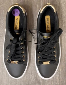 Nine West Black Gold Givens Women Sneakers Women Size 6.5 - Picture 1 of 3