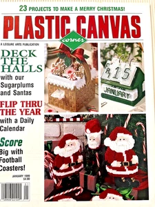 Leisure Arts PLASTIC CANVAS 30pg magazine Jan 1999 V10 #2 23 Christmas designs - Picture 1 of 13