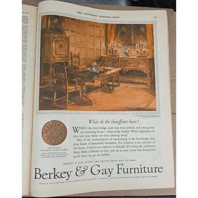 Arte impreso publicitario vintage de muebles gay Berkey 1927 Foto 1 de 3