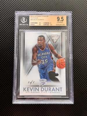 2013-14 KEVIN DURANT ТИТАНА ПЛАТИНЫ ПАРАЛЛЕЛЬНЫЙ BGS 9,5 ОДИН ИЗ ОДНОГО #99 - Изображение 1 из 2