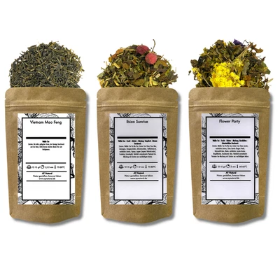 Weißer Tee 3er Probierset: Perlentau Trilogie ✅ 3x20g ✅ Frisch ✚ Gratis Probetee - Bild 1 von 4