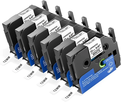 AVGOTOP Schriftband TZe-231 12mm für Brother P-Touch PT-H100LB E100 H105 D200 1000 1010