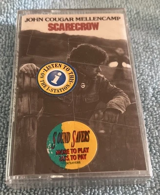 John Cougar Mellencamp Scarecrow Cassette Tape New Hype Sticker Fast Ship Sealed - Image 1 of 4