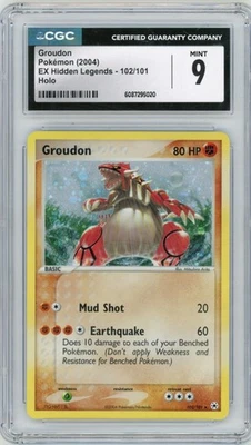 2004 Pokemon EX Hidden Legends Groudon 102/101 Holo CGC 9 *SWIRL* - Image 1 of 2