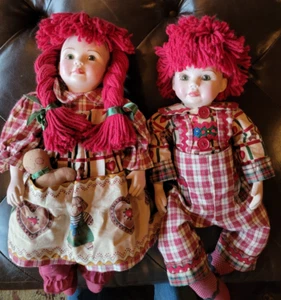 MARIE OSMOND-RAGGEDY ANN & ANDY DOLLS CHRISMAS/HOLIDAY DOLLS Ltd Ed. 580/5000 - Picture 1 of 12