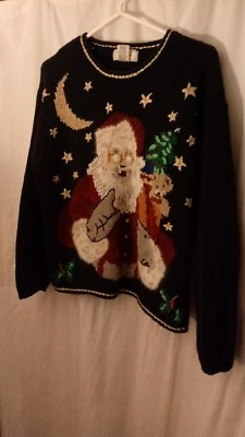 Studio Works Feo Navidad Suéter Papá Noel para Fiesta de Navidad Grande Foto 1 de 3