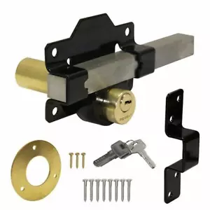 Cerradura de puerta de largo alcance doble bloqueo negra 50 mm o 70 mm D13 - Imagen 1 de 5