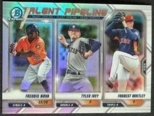 2021 Bowman Chrome Talent Pipeline Freudis Nova Tyler Ivey Whitley TP-HOU - Picture 1 of 2