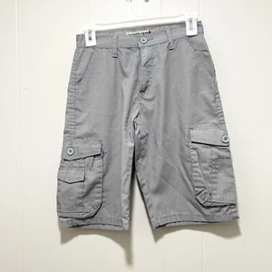 Sacred Crown Boys Gray Cargo Shorts Red Size 14 - Picture 1 of 5