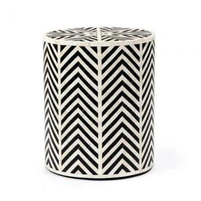 Handmade Bone Inlay Stool And Bedside Table End Table Side Table  - Image 1 of 2