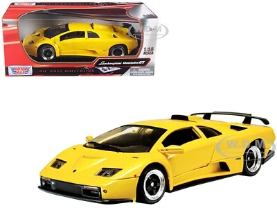LAMBORGHINI DIABLO GT YELLOW 1/18 DIECAST MODEL CAR BY MOTORMAX 73168 - Image 1 of 4
