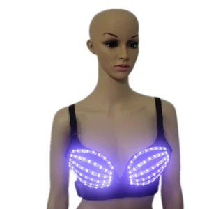 Luminous LED Light Bra Sexy Nightclub Bar Dance Rave Stage Festival Costume - Picture 1 of 7