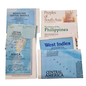 Vintage National Geographic Wolrd Maps Africa Philippines West Indies Vietnam - Picture 1 of 13