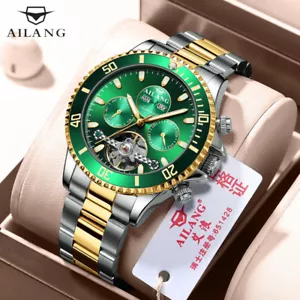 AILANG Herrenuhr Automatik Mechanische Armbanduhr Hohl Leuchtender Kalender Woche - Bild 1 von 31