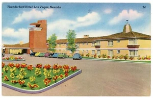 Linen Postcard ~ Las Vegas Nevada, Thunderbird Hotel - Picture 1 of 2