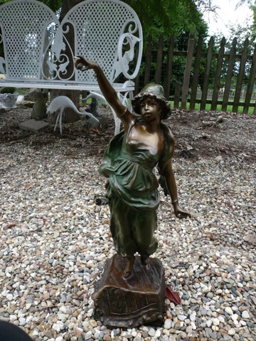 EXQUISITE FRENCH BRONZE STATUE BRONZE BASE CASTANETS "LEON PILET" 18 1/2" TALL Cover