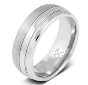 Manly Bands - The Aviator - Tungsten Wedding Band + Silicone Band - Size 8 - Picture 1 of 3