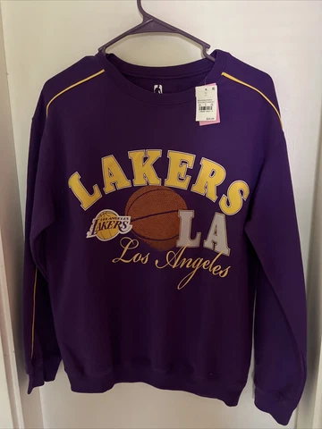 NWT NBA Purple Los Angeles Lakers Pullover Crew Neck Sweater Size Small Cover