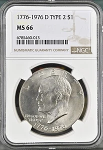 1776-1976-D $1 Type2 Eisenhower  Dollar NGC MS66  6785460-013 - Picture 1 of 2