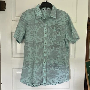 Travis Mathew Palm Print Button Up Short Sleeve Shirt Casual Mens Large - Picture 1 of 8
