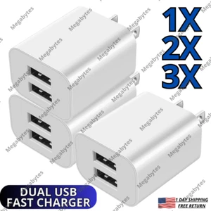 Dual Ports USB Power Adapter Wall Charger Plug For iPhone iPad Android Universal - Picture 1 of 14