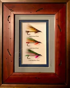 3 Framed and Mounted Trout Streamers - Picture 1 of 1