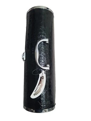 Estuche con soporte para botella de vino Bolso de mano Negro Imitación Caimán Lados Duros Bolso  Foto 1 de 4
