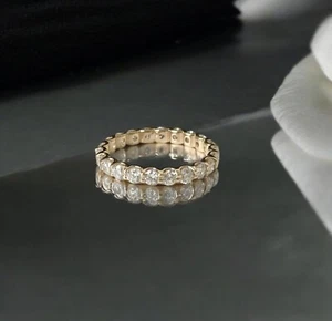 14K Gelbgold natürlicher Diamant runder Ewigkeitsring Band 1,25 ct - Bild 1 von 4