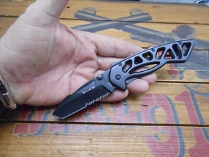 Buck Bones 870 Pocket Knife Frame Lock Combo Edge Tanto Blade 2013 - Picture 1 of 8