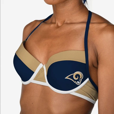 Forever Collectibles NFL Women's Los Angeles Rams Team Logo Swim Suit Bikini Top Cover