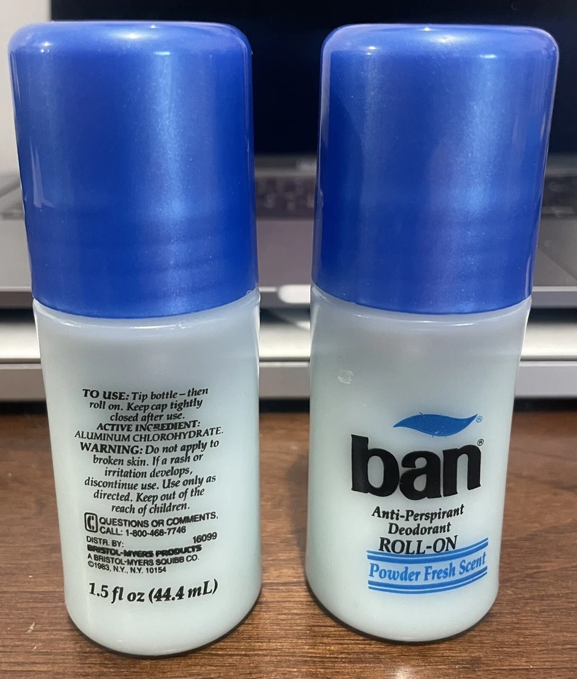 LOTE de (2) Desodorante Antitranspirante Vintage BAN Roll On PÓ FRESCO 1,5 oz - Imagem 1 de 2