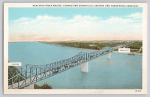 Postcard New Ohio River Bridge Connecting Evansville, IN and Henderson, KY - Picture 1 of 3