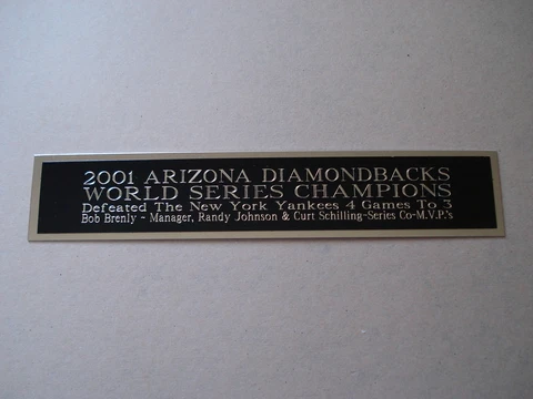 Arizona Diamondbacks 2001 World Series Nameplate For A Baseball Helmet 1.5X8 Cover