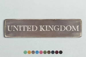 VEREINIGTES KÖNIGREICH Vintage Stil Holzschild. Shabby Chic Retro Wohngeschenk - Bild 1 von 2
