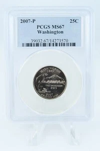 2007-P PCGS MS67 Washington State Quarter Business Strike 25C - Picture 1 of 2