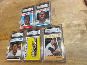 5 1964 Topps Baseball Card CGC Lot 52 95 204 Matty Alou 293 Phillies Team & 471 - Picture 1 of 8
