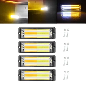4X COB Car Truck Emergency Beacon Warning Hazard Flash Strobe Light Bar 12-24V - Picture 1 of 11