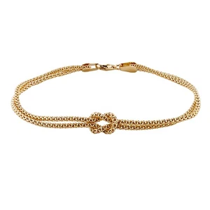 Bracciale Donna nodo d'amore Maglia coreana Oro 18 kt NUOVO E ORIGINALE - Imagen 1 de 3