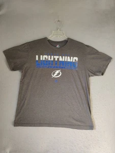 Camisa Tampa Bay Lightning Adulto XL Gris Anillo Supun Suave Triple Pico Majestuosa - Imagen 1 de 9